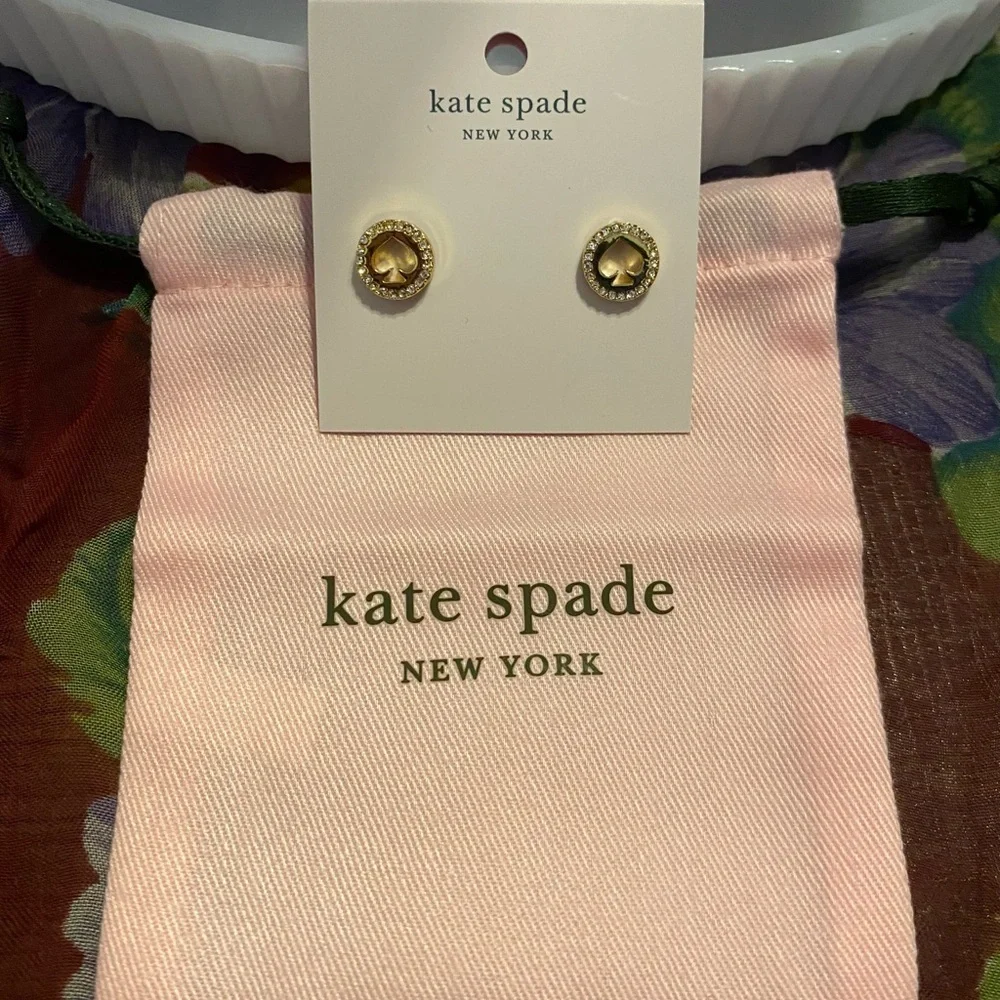 Kate Spade ♠️ New York - NEW - Spot The Spade Pave Halo Spade Studs Earrings